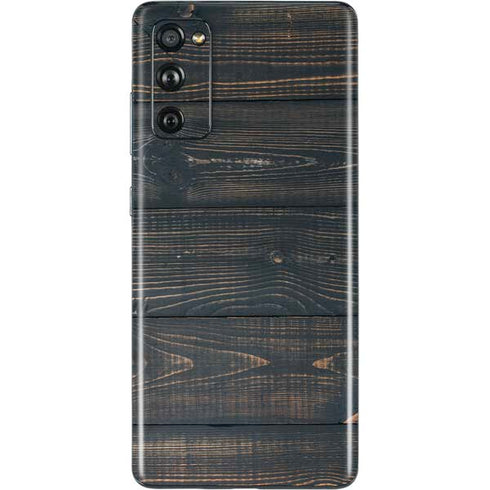 Black Painted Wood Galaxy S20 Fan Edition Skin